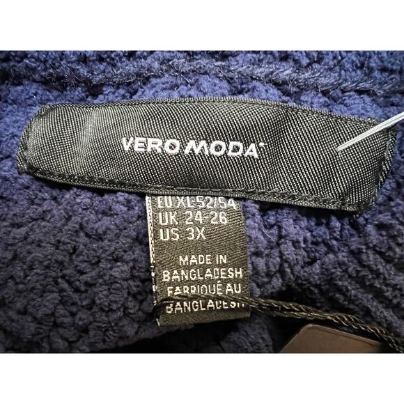 Vero Moda Mock Neck Pullover Casual Relaxed Sweater Blue Women's Size 3X NEW! - Picture 4 of 12